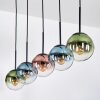 Gastor Suspension, Boule lumineuse, Suspension Bleu, Vert, Clair, Cuivré, 5 lumières