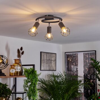 Plafonnier Baripada Anthracite, Chrome, 3 lumières Plafonnier Baripada Anthracite, Chrome, 3 lumières