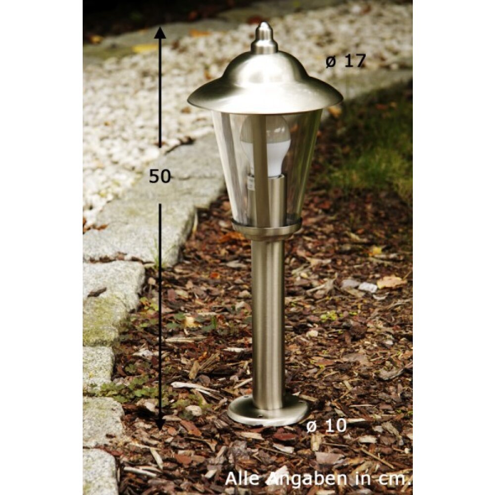 Borne d'éclairage Brilliant Neil Acier inoxydable, 1 lumière main product photo