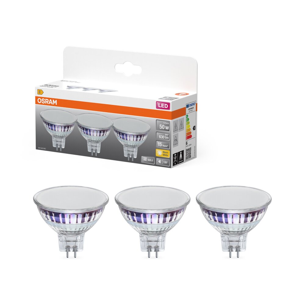 OSRAM Lot de 3 LED Star GU5.3 6,5 Watt 2700 kelvin 630 Lumen main product photo