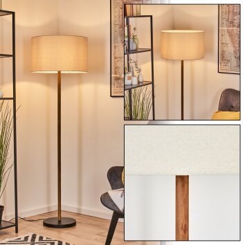 Flemming Lampadaire Écru, Noir, 1 lumière