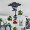 Koyoto Plafonnier, Boule lumineuse Bleu, Vert, Cuivré, 5 lumières