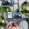 Koyoto Plafonnier, Boule lumineuse Bleu, Vert, Cuivré, 5 lumières