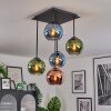 Koyoto Plafonnier, Boule lumineuse Bleu, Vert, Cuivré, 5 lumières