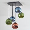 Koyoto Plafonnier, Boule lumineuse Bleu, Vert, Cuivré, 5 lumières