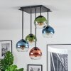 Koyoto Plafonnier, Boule lumineuse Bleu, Vert, Clair, Cuivré, 5 lumières