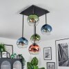 Koyoto Plafonnier, Boule lumineuse Bleu, Vert, Clair, Cuivré, 5 lumières