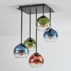 Koyoto Plafonnier, Boule lumineuse Bleu, Vert, Clair, Cuivré, 5 lumières