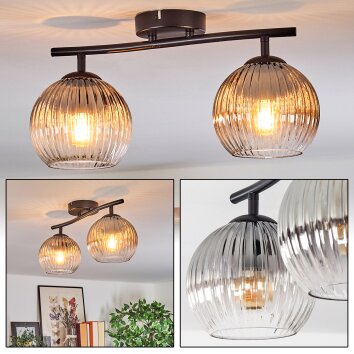 Koyoto Plafonnier, Boule lumineuse Clair, Fumé, 2 lumières