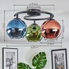 Koyoto Plafonnier, Boule lumineuse 37 cm Bleu, Vert, Cuivré, 3 lumières