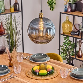 Koyoto Suspension, Boule lumineuse, Suspension Or, 1 lumière