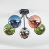 Gastor Plafonnier, Boule lumineuse 52 cm Bleu, Chrome, Vert, Cuivré, Fumé, 5 lumières