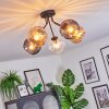 Koyoto Plafonnier, Boule lumineuse 52 cm Ambre, Clair, Fumé, 5 lumières