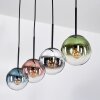 Gastor Suspension, Boule lumineuse, Suspension Bleu, Chrome, Vert, Clair, Cuivré, Fumé, 4 lumières