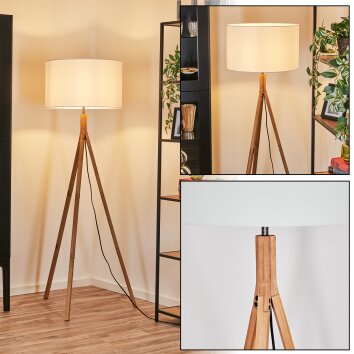 Flemming Lampadaire Écru, Nickel mat, 1 lumière