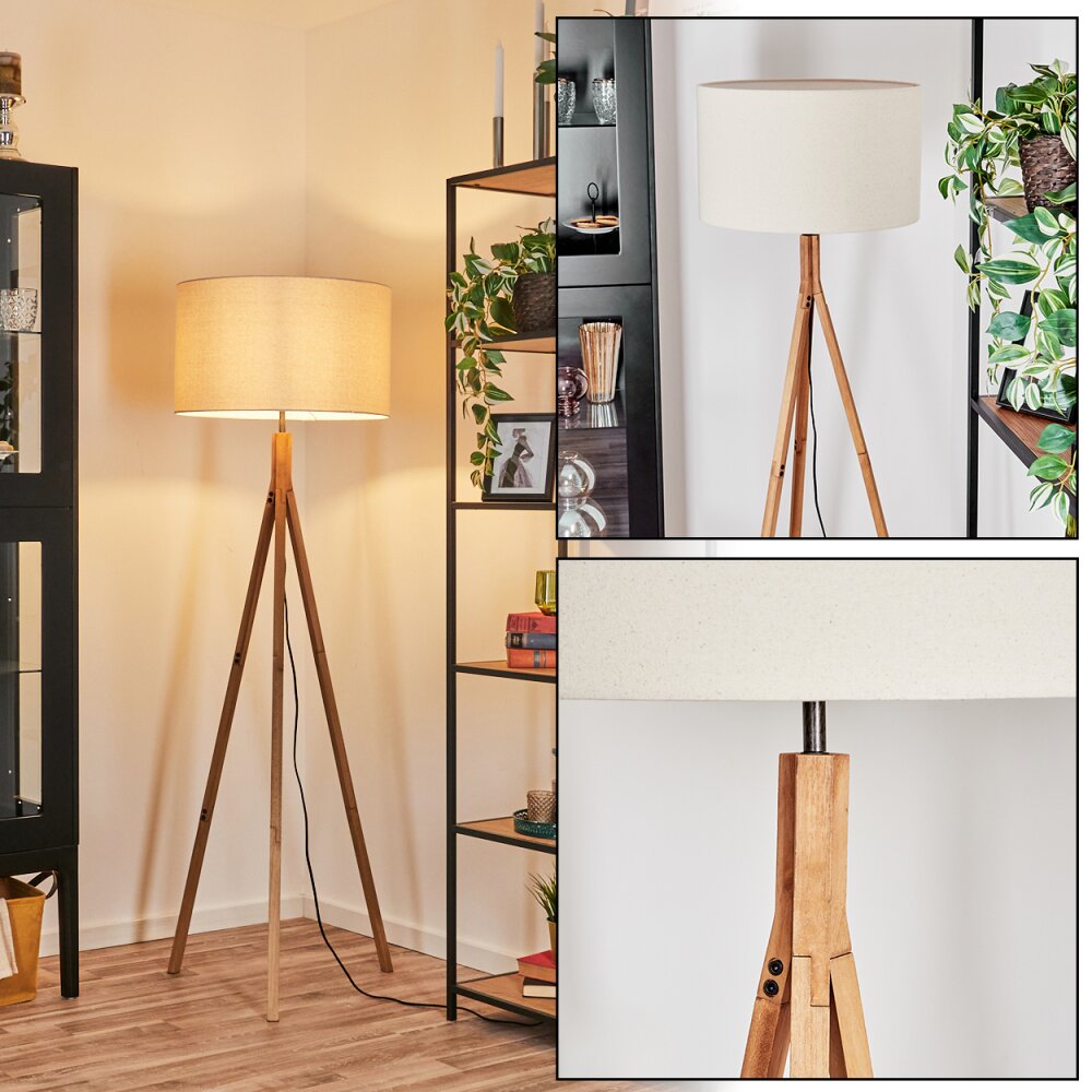 Flemming Lampadaire Écru, Nickel mat, 1 lumière main product photo