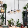 Gastor Suspension, Boule lumineuse, Suspension Ambre, Clair, Fumé, 4 lumières