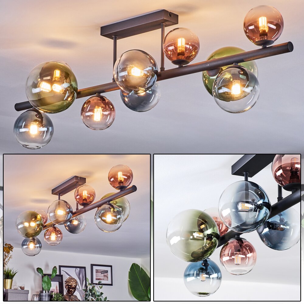 Chehalis Plafonnier, Boule lumineuse Bleu, Vert, Clair, Cuivré, 10 lumières main product photo