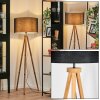 Flemming Lampadaire Bois foncé, Noir, 1 lumière