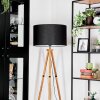 Flemming Lampadaire Bois foncé, Noir, 1 lumière