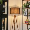 Flemming Lampadaire Bois foncé, Noir, 1 lumière