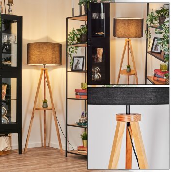 Flemming Lampadaire Écru, Noir, 1 lumière