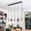 Gastor Suspension, Boule lumineuse, Suspension Ambre, Fumé, 5 lumières