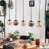 Gastor Suspension, Boule lumineuse, Suspension Ambre, Fumé, 5 lumières