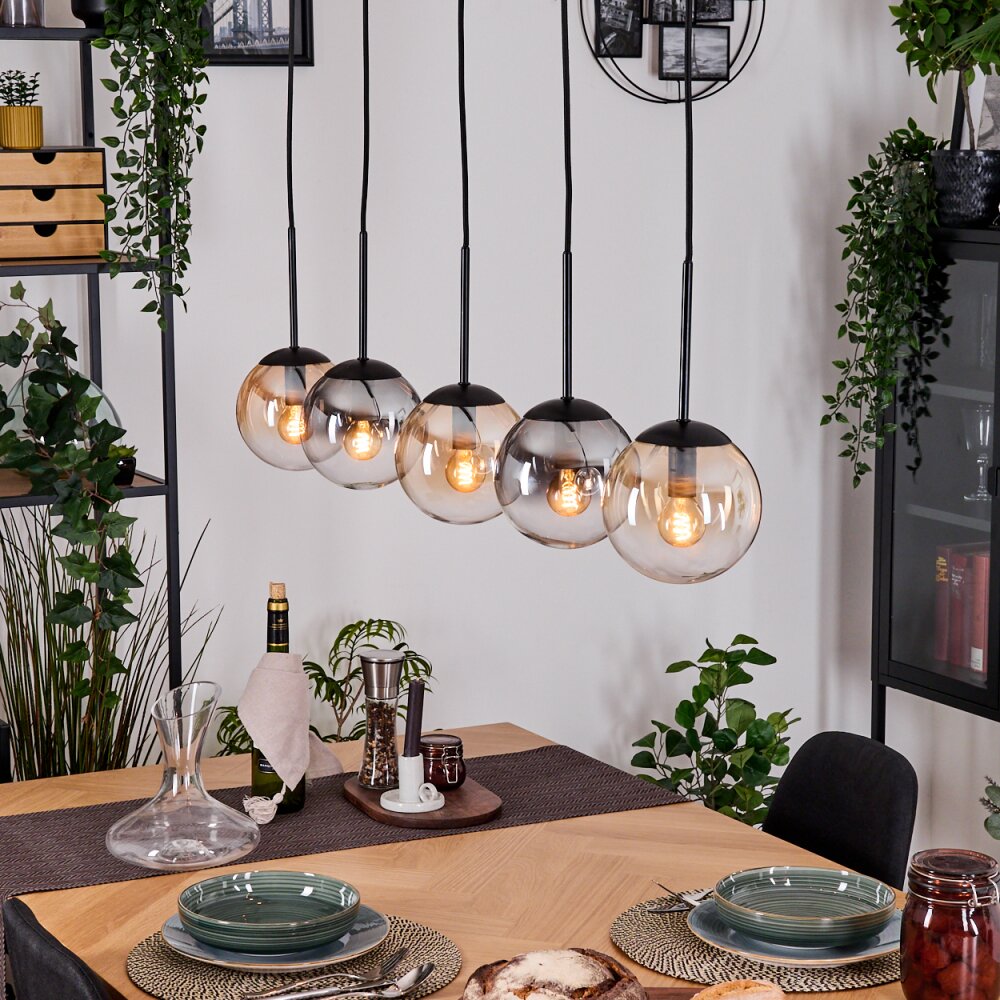 Gastor Suspension, Boule lumineuse, Suspension Ambre, Clair, Fumé, 5 lumières main product photo