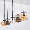 Gastor Suspension, Boule lumineuse, Suspension Ambre, Clair, Fumé, 5 lumières