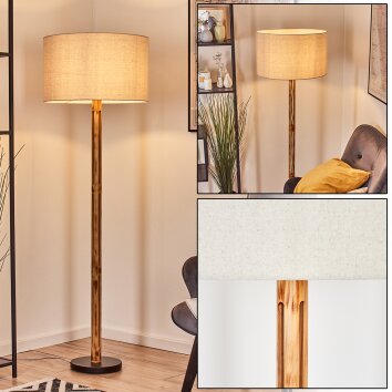 Flemming Lampadaire Écru, Noir, 1 lumière