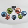 Gastor Plafonnier, Boule lumineuse 82 cm Bleu, Vert, Cuivré, 7 lumières