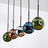 Gastor Suspension, Boule lumineuse, Suspension Bleu, Chrome, Vert, Cuivré, Fumé, 5 lumières