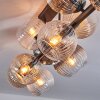 Koyoto Plafonnier, Boule lumineuse Ambre, Clair, Fumé, 10 lumières