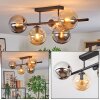 Gastor Plafonnier, Boule lumineuse Ambre, Clair, Fumé, 5 lumières