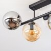 Gastor Plafonnier, Boule lumineuse Ambre, Clair, Fumé, 5 lumières