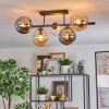 Gastor Plafonnier, Boule lumineuse Ambre, Clair, Fumé, 5 lumières