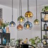 Koyoto Suspension, Boule lumineuse, Suspension Bleu, Or, Vert, Clair, Cuivré, 6 lumières