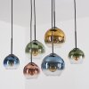 Koyoto Suspension, Boule lumineuse, Suspension Bleu, Or, Vert, Clair, Cuivré, 6 lumières