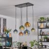Koyoto Suspension, Boule lumineuse, Suspension Bleu, Or, Vert, Clair, Cuivré, 6 lumières