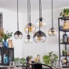 Koyoto Suspension, Boule lumineuse, Suspension Ambre, Clair, Fumé, 6 lumières