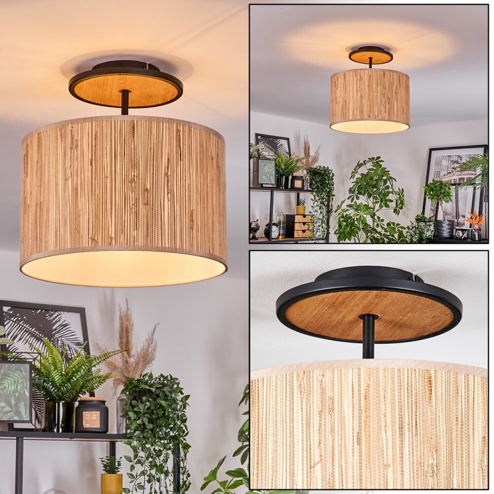 Bongal Plafonnier Écru, Noir, 1 lumière main product photo