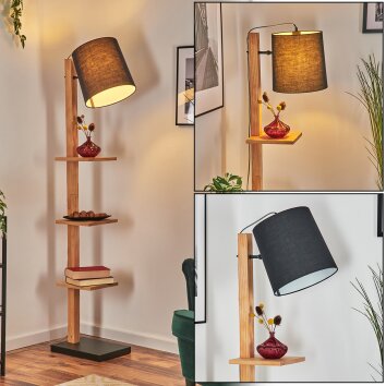 Venor Lampadaire Brun, Écru, Noir, 1 lumière