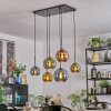 Koyoto Suspension, Boule lumineuse, Suspension Bleu, Or, Vert, Cuivré, 6 lumières
