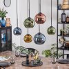 Koyoto Suspension, Boule lumineuse, Suspension Bleu, Or, Vert, Cuivré, 6 lumières