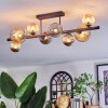 Chehalis Plafonnier, Boule lumineuse Ambre, Fumé, 8 lumières