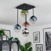 Gastor Plafonnier, Boule lumineuse Bleu, Chrome, Vert, Clair, Cuivré, Fumé, 5 lumières