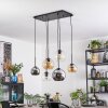 Koyoto Suspension, Boule lumineuse, Suspension Ambre, Chrome, Clair, Fumé, 6 lumières