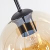 Koyoto Suspension, Boule lumineuse, Suspension Ambre, Chrome, Clair, Fumé, 6 lumières