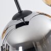 Koyoto Suspension, Boule lumineuse, Suspension Ambre, Chrome, Clair, Fumé, 6 lumières